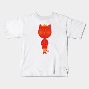 Mister red japanese cat Kids T-Shirt